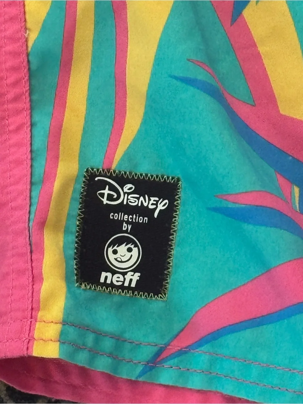 Neff Men's Pink Tropical Mickey Swim Shorts